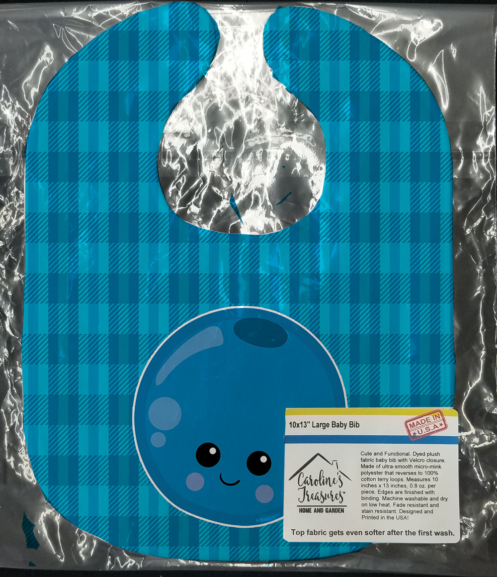Blueberry Face Baby Bib Easy-Clean Baby Bib Baby Feeding Accessory Baby Mealtime Essential, 10 x 13, Multicolor