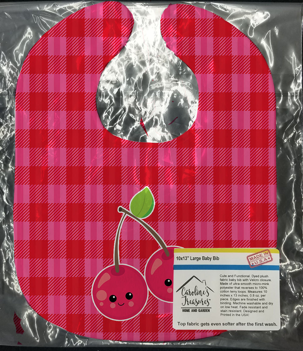Cherry Faces Baby Bib Easy-Clean Baby Bib Baby Feeding Accessory Baby Mealtime Essential, 10 x 13, Multicolor