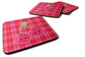 Cherry Faces Foam Coasters Set of 4 Cup Coasters for Indoor Outdoor, Tabletop Protection, Anti Slip, Mouse pad Material