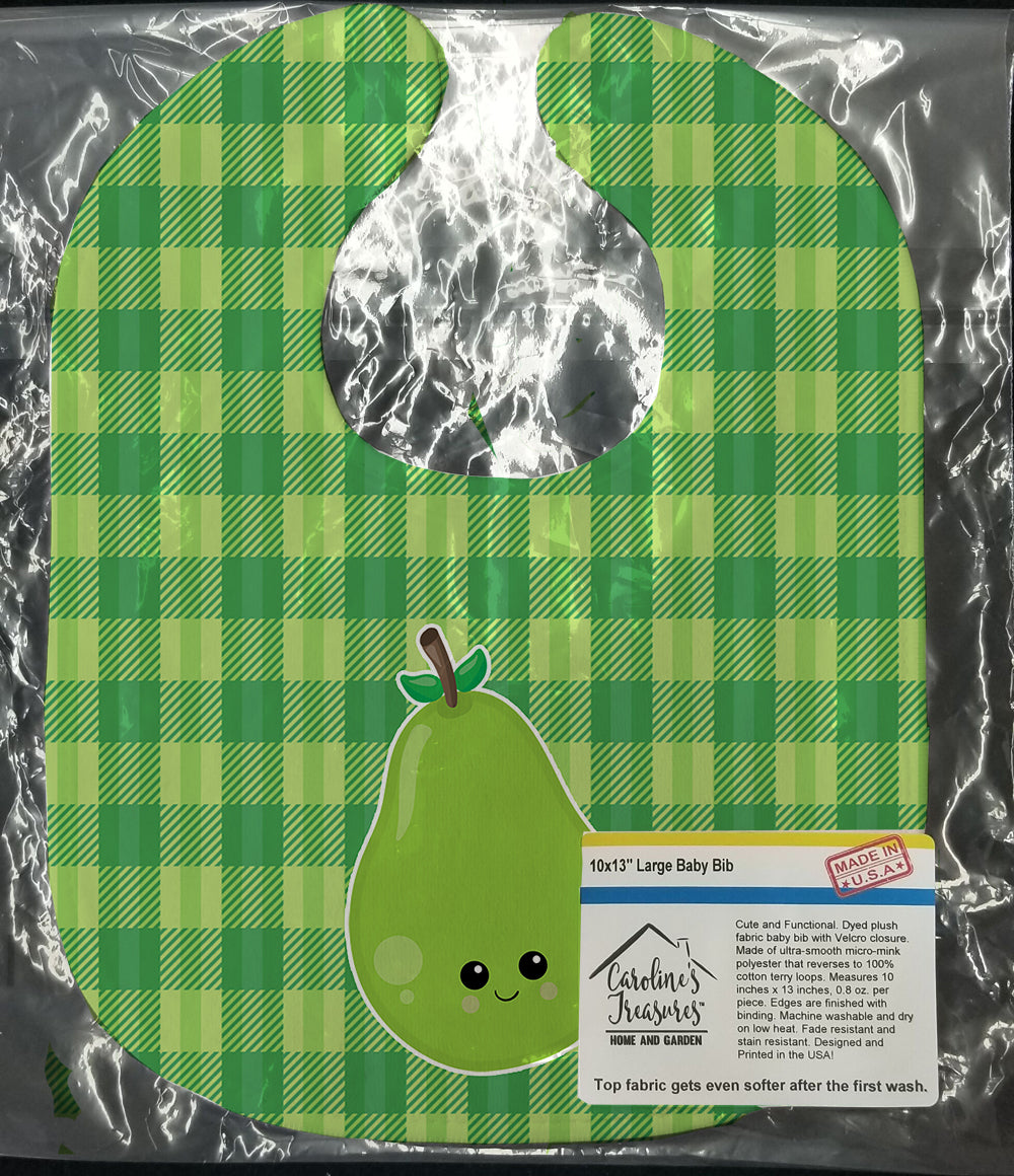 Pear Face Baby Bib Easy-Clean Baby Bib Baby Feeding Accessory Baby Mealtime Essential, 10 x 13, Multicolor