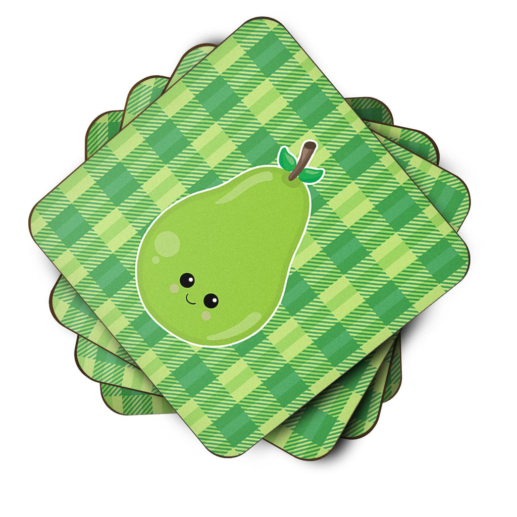 Pear Face Foam Coasters Set of 4 Cup Coasters for Indoor Outdoor, Tabletop Protection, Anti Slip, Mouse pad Material