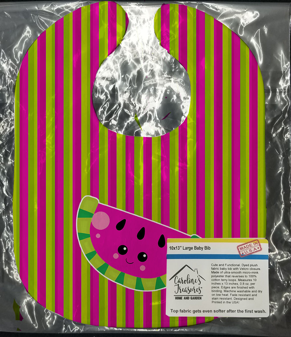 Watermelon Face Baby Bib Easy-Clean Baby Bib Baby Feeding Accessory Baby Mealtime Essential, 10 x 13, Multicolor