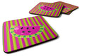 Watermelon Face Foam Coasters Set of 4 Cup Coasters for Indoor Outdoor, Tabletop Protection, Anti Slip, Mouse pad Material
