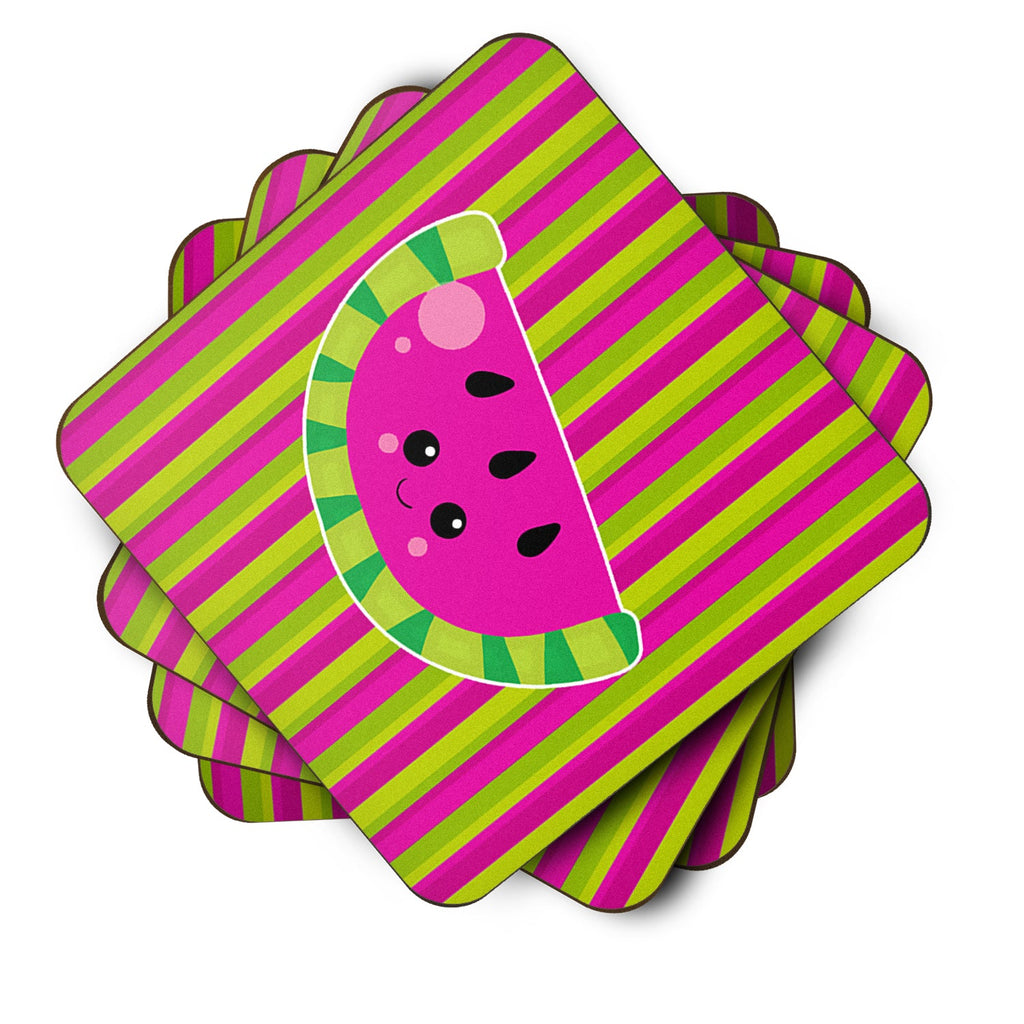 Watermelon Face Foam Coasters Set of 4 Cup Coasters for Indoor Outdoor, Tabletop Protection, Anti Slip, Mouse pad Material