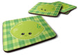 Lime Face Foam Coasters Set of 4 Cup Coasters for Indoor Outdoor, Tabletop Protection, Anti Slip, Mouse pad Material