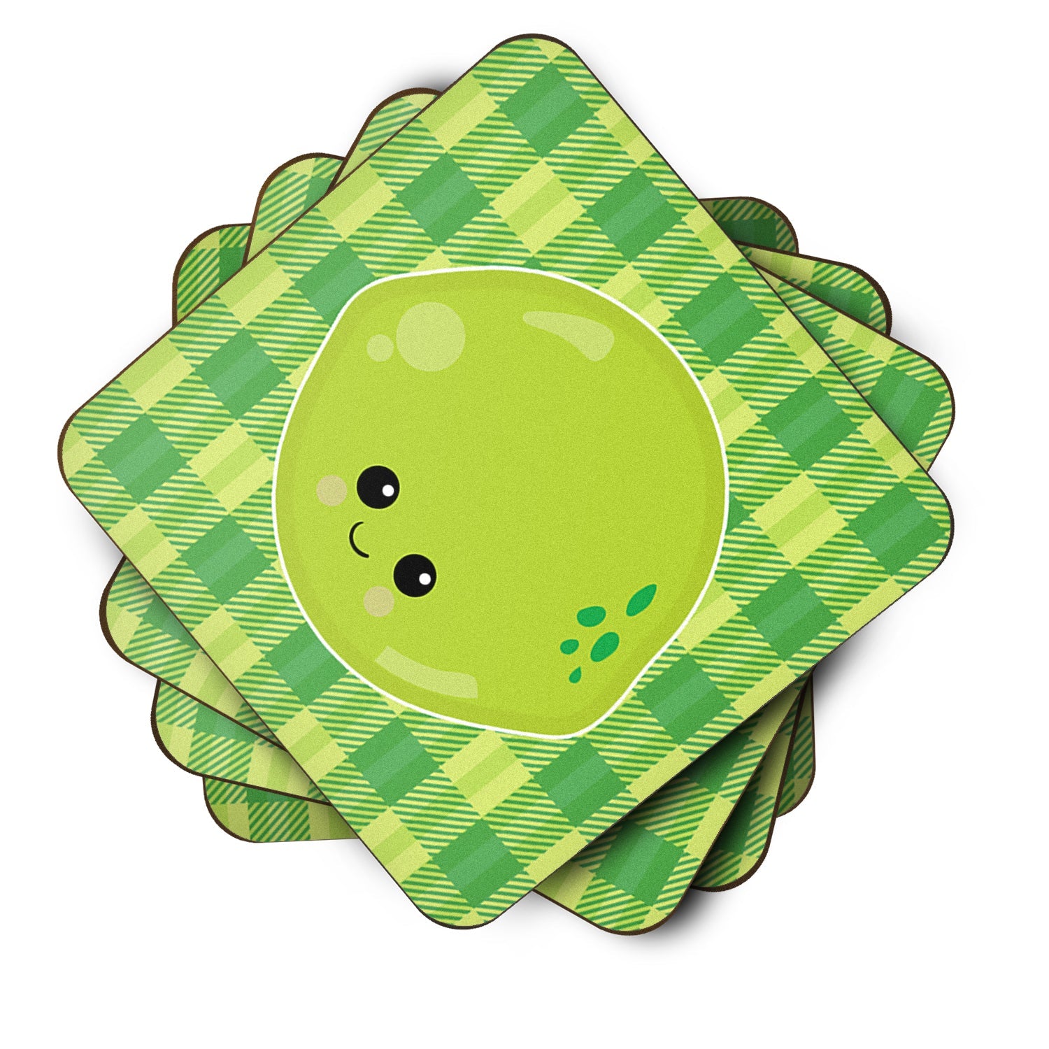 Lime Face Foam Coasters Set of 4 Cup Coasters for Indoor Outdoor, Tabletop Protection, Anti Slip, Mouse pad Material