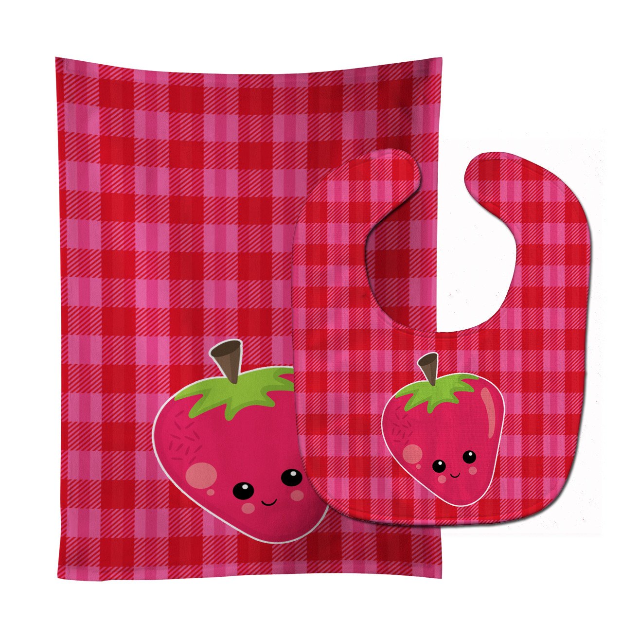 Strawberry Face Baby Bib & Burp Cloth Easy-Clean Baby Bib Baby Feeding Accessory Baby Mealtime Essential