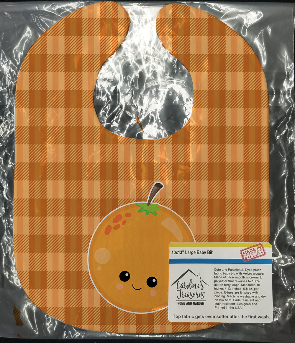 Orange Face Baby Bib Easy-Clean Baby Bib Baby Feeding Accessory Baby Mealtime Essential, 10 x 13, Multicolor