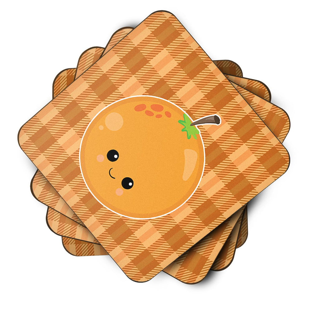 Orange Face Foam Coasters Set of 4 Cup Coasters for Indoor Outdoor, Tabletop Protection, Anti Slip, Mouse pad Material