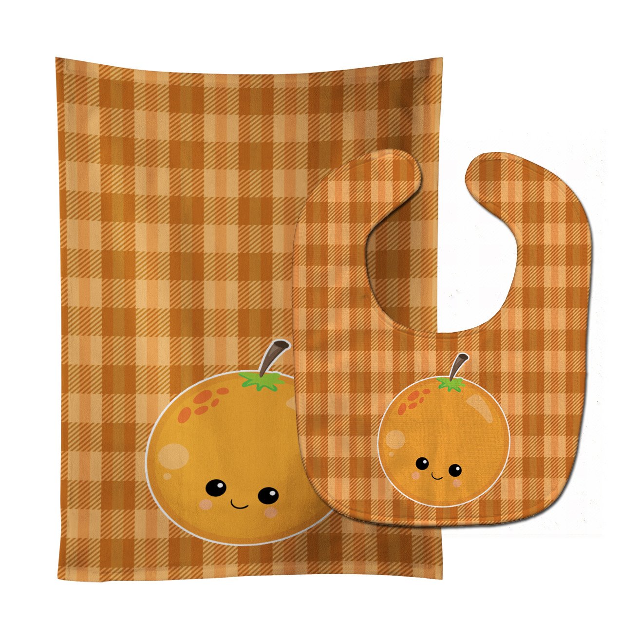 Orange Face Baby Bib & Burp Cloth Easy-Clean Baby Bib Baby Feeding Accessory Baby Mealtime Essential