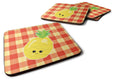 Pineapple Face Foam Coasters Set of 4 Cup Coasters for Indoor Outdoor, Tabletop Protection, Anti Slip, Mouse pad Material