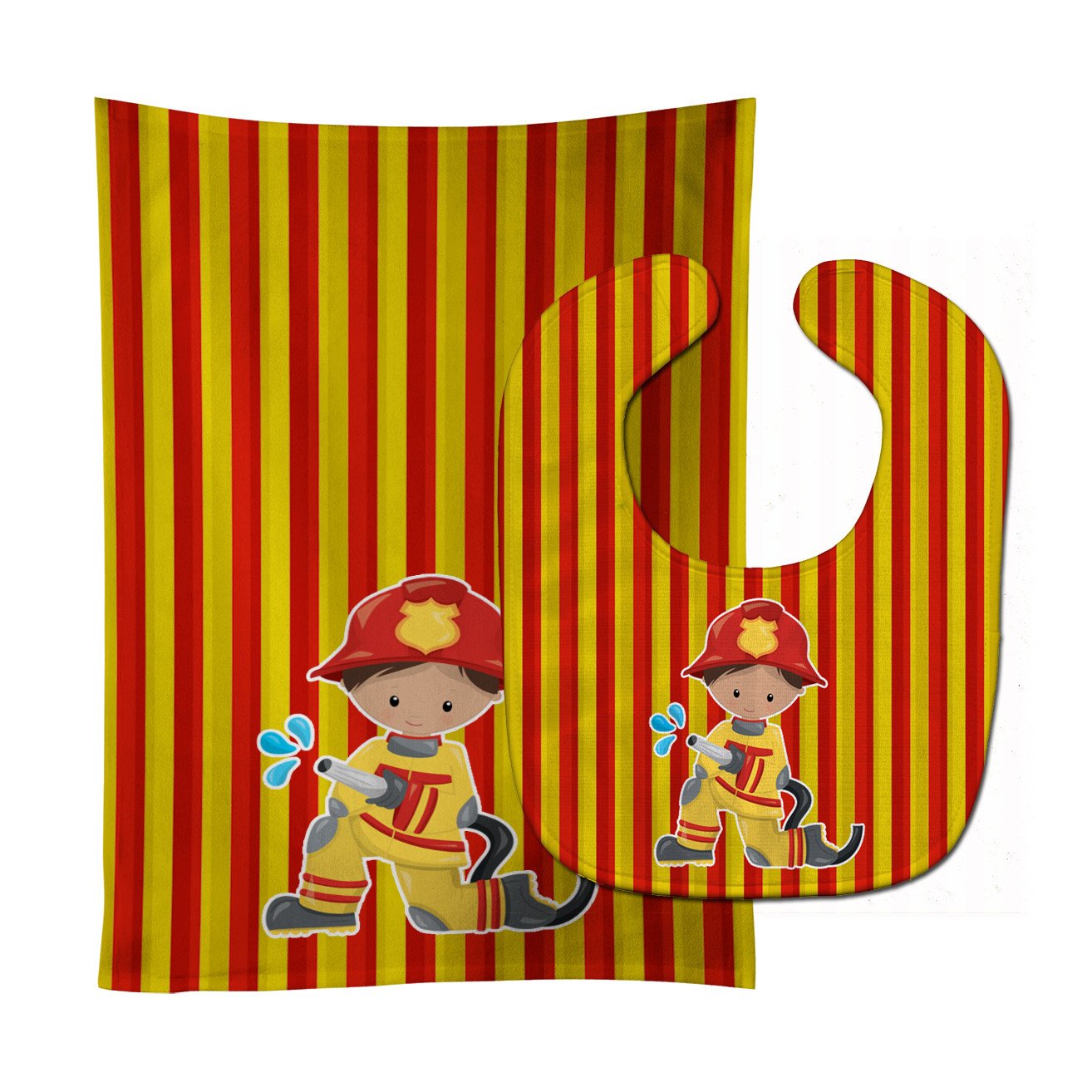 Fireman Boy Baby Bib & Burp Cloth Easy-Clean Baby Bib Baby Feeding Accessory Baby Mealtime Essential