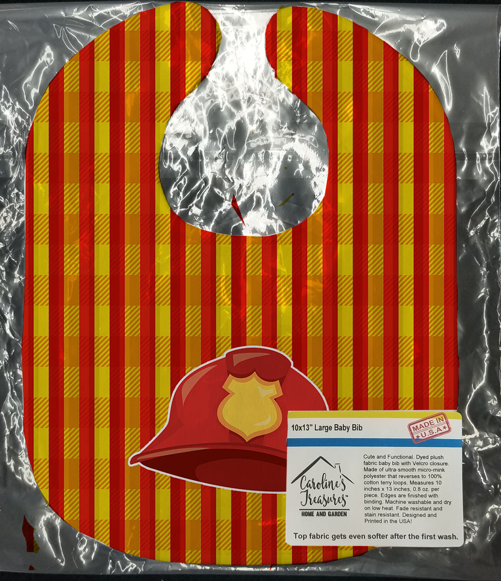 Fireman's Hat Baby Bib Easy-Clean Baby Bib Baby Feeding Accessory Baby Mealtime Essential, 10 x 13, Multicolor