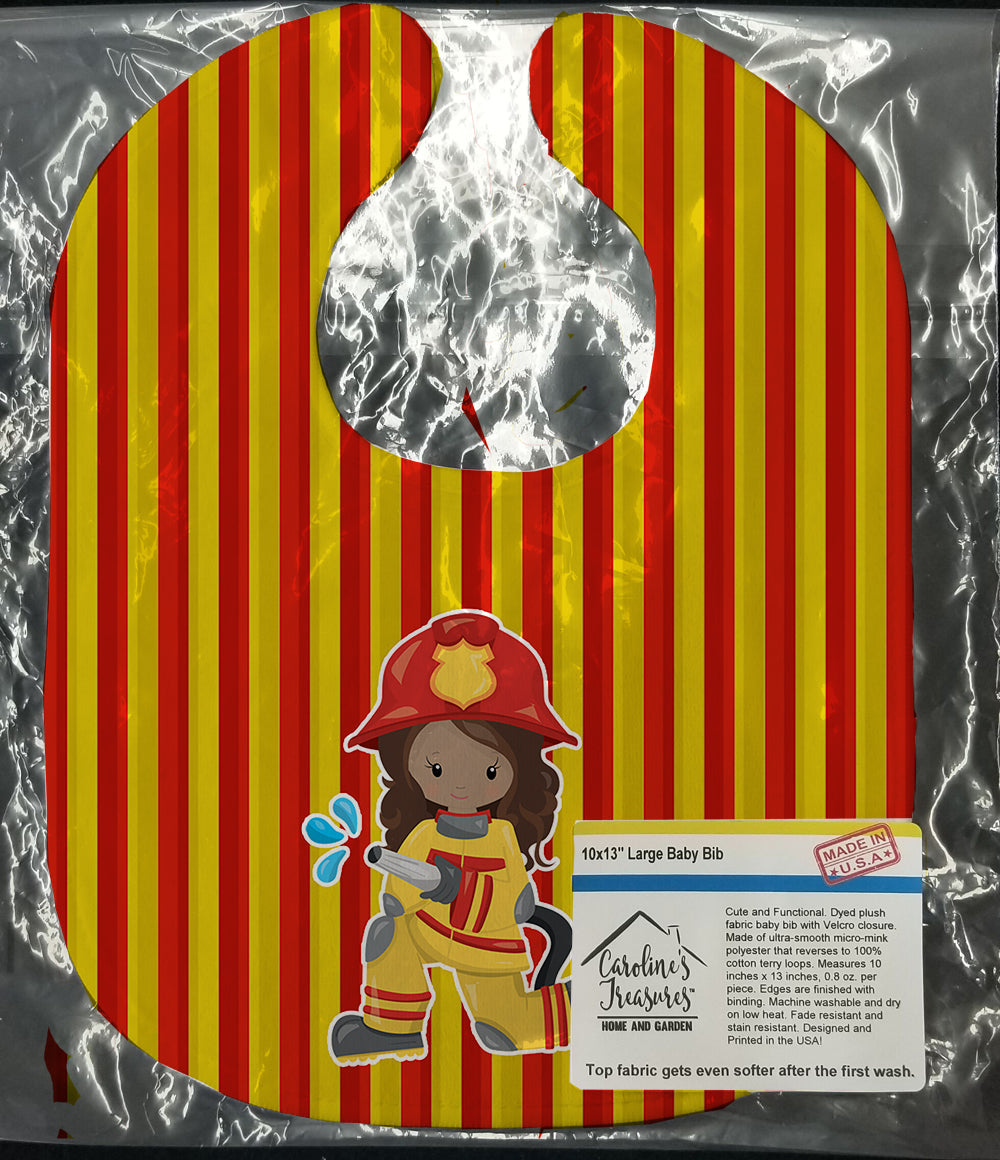 Fireman Girl Baby Bib Easy-Clean Baby Bib Baby Feeding Accessory Baby Mealtime Essential, 10 x 13, Multicolor