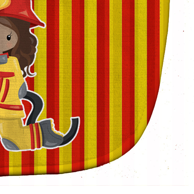 Fireman Girl Baby Bib Easy-Clean Baby Bib Baby Feeding Accessory Baby Mealtime Essential, 10 x 13, Multicolor