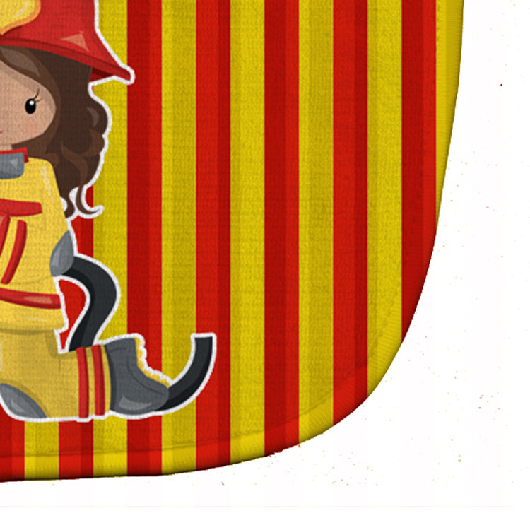 Fireman Girl Baby Bib Easy-Clean Baby Bib Baby Feeding Accessory Baby Mealtime Essential, 10 x 13, Multicolor