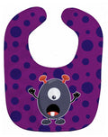 Little Monster Grape Gordo Baby Bib Easy-Clean Baby Bib Baby Feeding Accessory Baby Mealtime Essential, 10 x 13, Multicolor