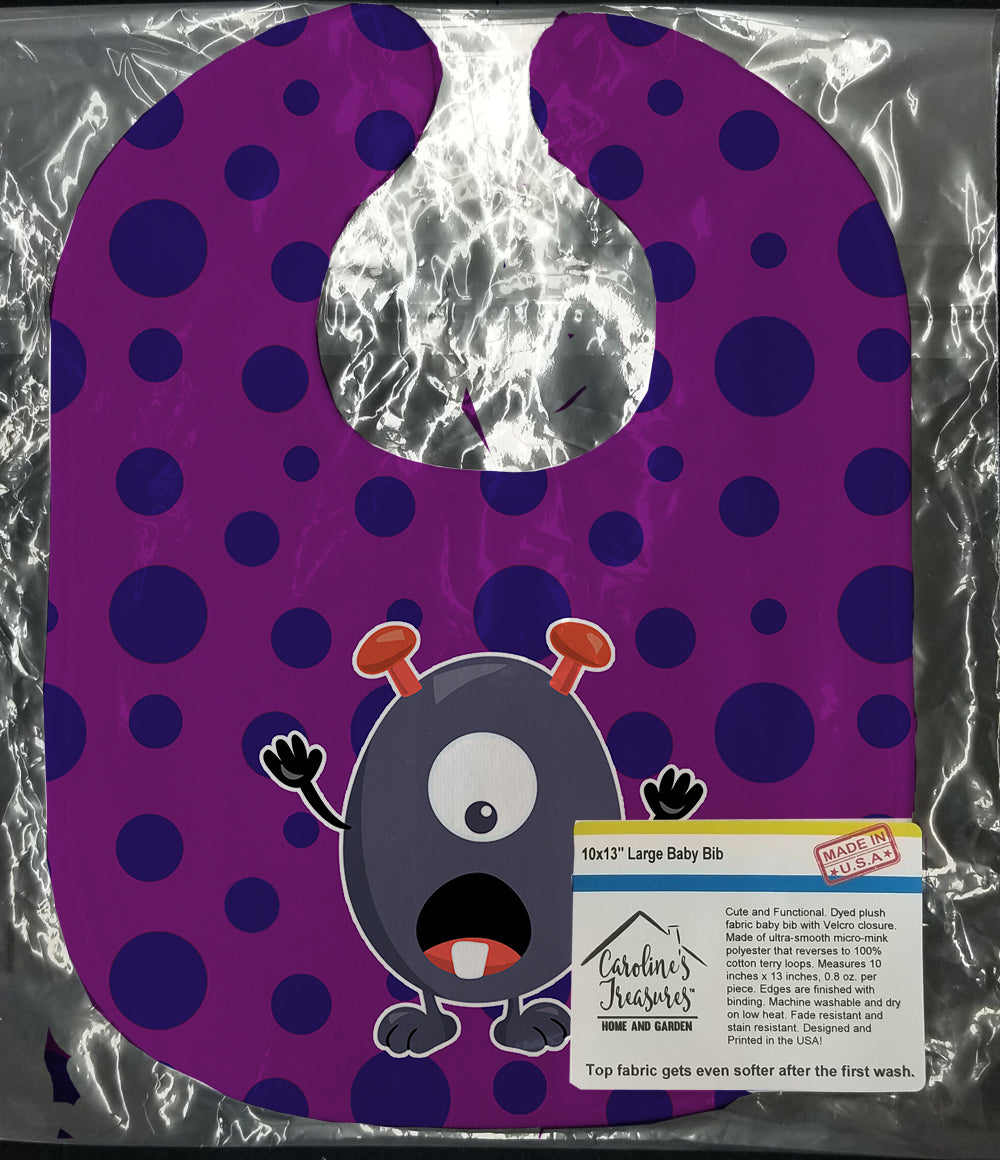 Little Monster Grape Gordo Baby Bib Easy-Clean Baby Bib Baby Feeding Accessory Baby Mealtime Essential, 10 x 13, Multicolor