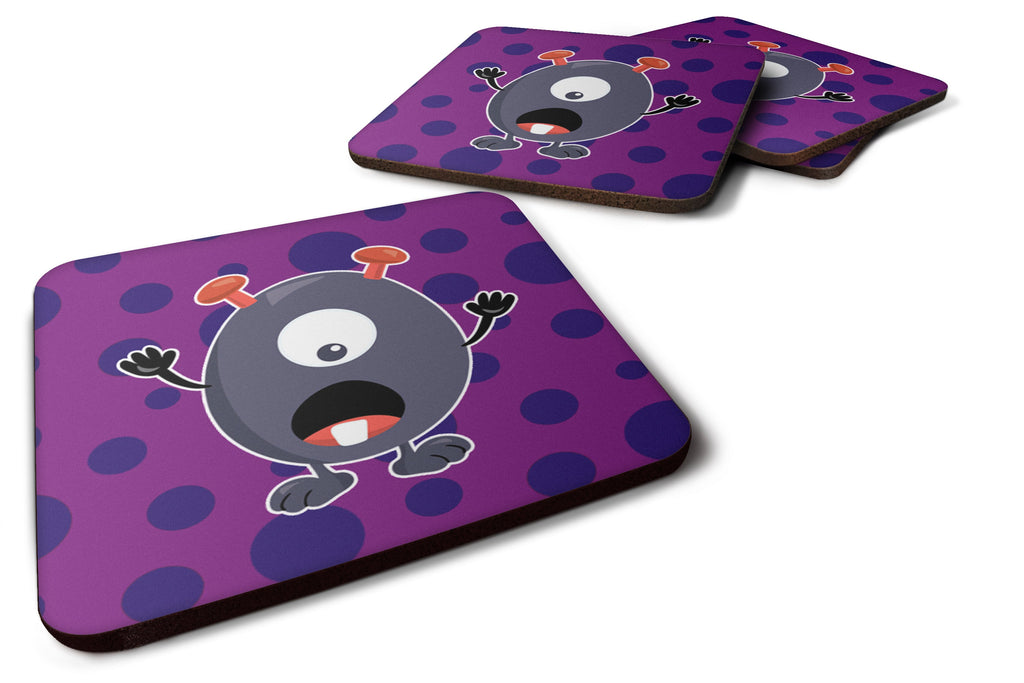 Little Monster Grape Gordo Foam Coasters Set of 4 Cup Coasters for Indoor Outdoor, Tabletop Protection, Anti Slip, Mouse pad Material