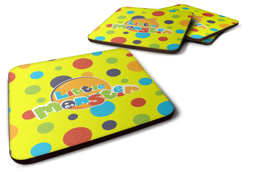 Little Monster Foam Coasters Set of 4 Cup Coasters for Indoor Outdoor, Tabletop Protection, Anti Slip, Mouse pad Material