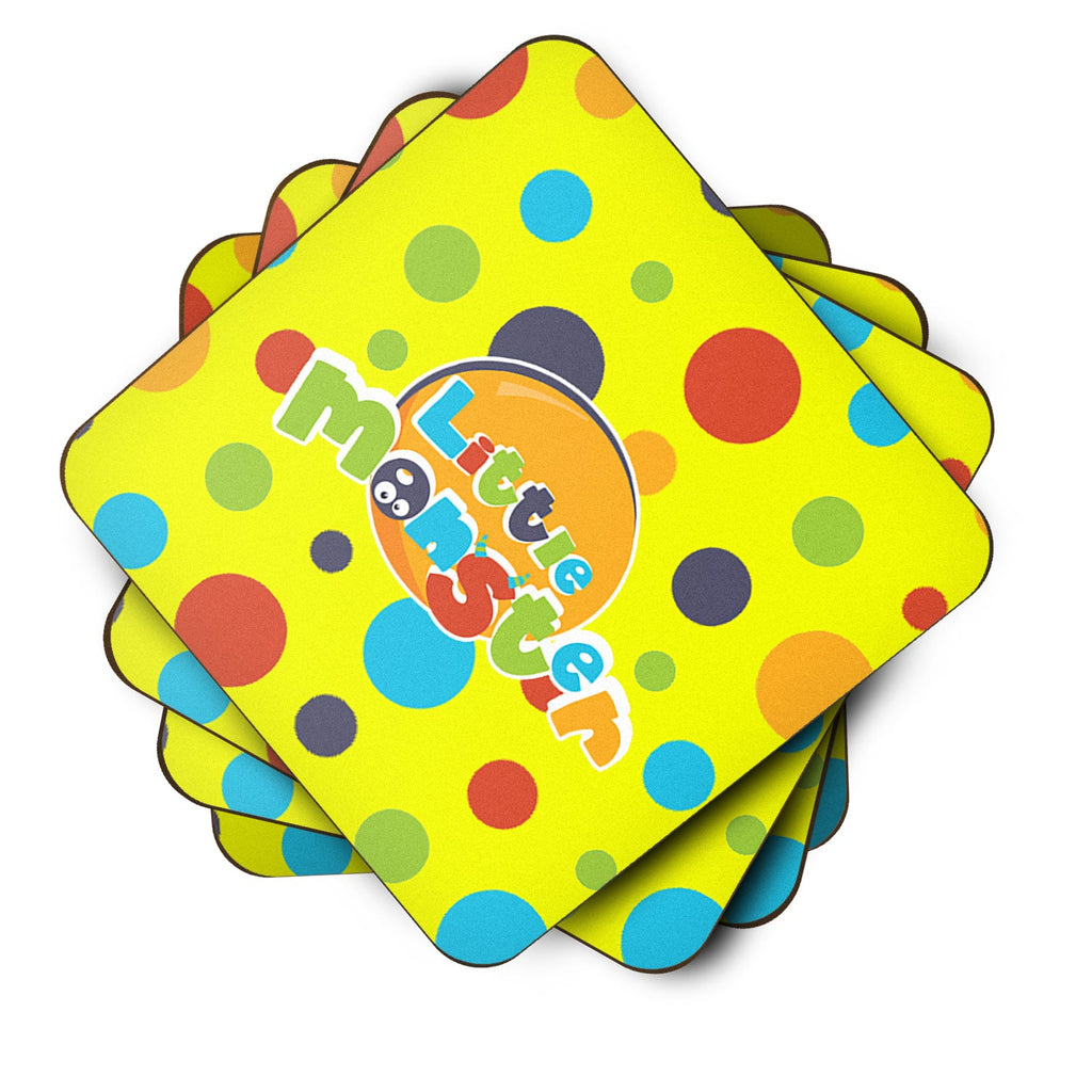 Little Monster Foam Coasters Set of 4 Cup Coasters for Indoor Outdoor, Tabletop Protection, Anti Slip, Mouse pad Material