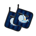Police Helicopter Pot Holder Set of 2 Heat Resistant Quilted Hot Pads 7.5 x 7.5 Inch, Insulated Kitchen Trivets for Cooking & Baking