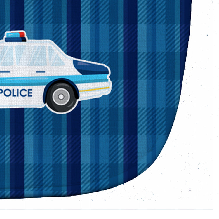 Police Car Baby Bib Easy-Clean Baby Bib Baby Feeding Accessory Baby Mealtime Essential, 10 x 13, Multicolor