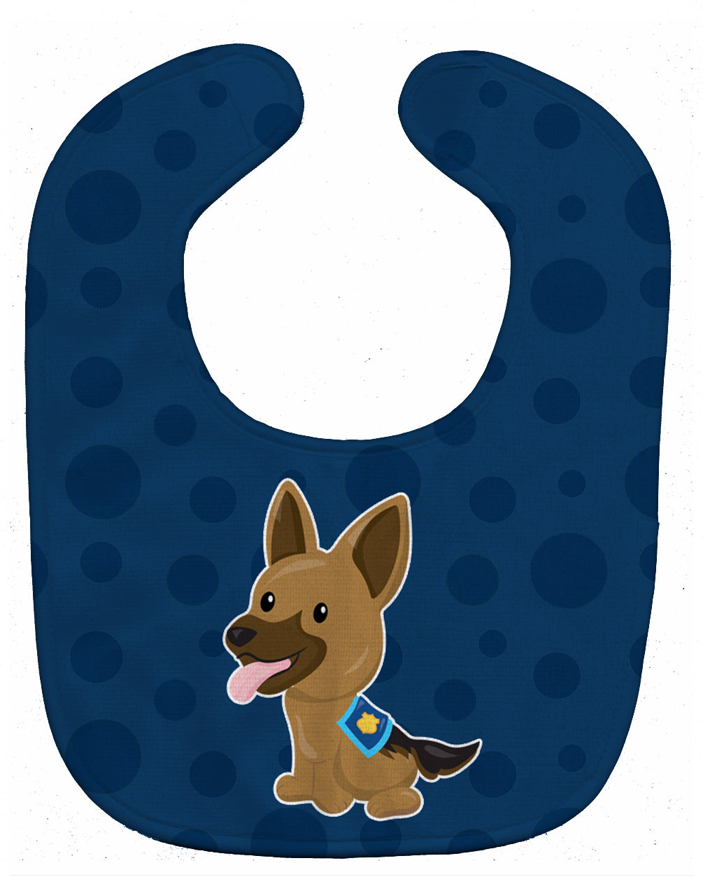 Police German Shepherd Baby Bib Easy-Clean Baby Bib Baby Feeding Accessory Baby Mealtime Essential, 10 x 13, Multicolor