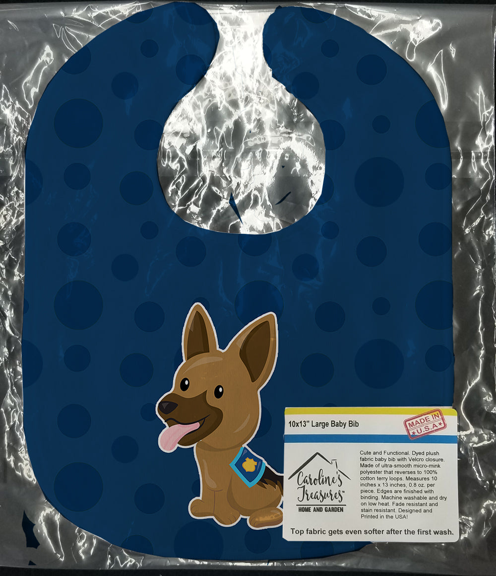 Police German Shepherd Baby Bib Easy-Clean Baby Bib Baby Feeding Accessory Baby Mealtime Essential, 10 x 13, Multicolor
