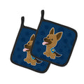 Police German Shepherd Pot Holder Set of 2 Heat Resistant Quilted Hot Pads 7.5 x 7.5 Inch, Insulated Kitchen Trivets for Cooking & Baking
