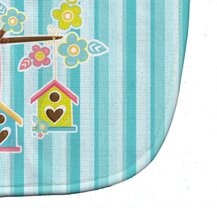 Birdhouses on Blue Stripes Baby Bib Easy-Clean Baby Bib Baby Feeding Accessory Baby Mealtime Essential, 10 x 13, Multicolor