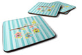 Birdhouses on Blue Stripes Foam Coasters Set of 4 Cup Coasters for Indoor Outdoor, Tabletop Protection, Anti Slip, Mouse pad Material