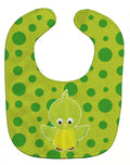 Bird on Green Polkadots Baby Bib Easy-Clean Baby Bib Baby Feeding Accessory Baby Mealtime Essential, 10 x 13, Multicolor