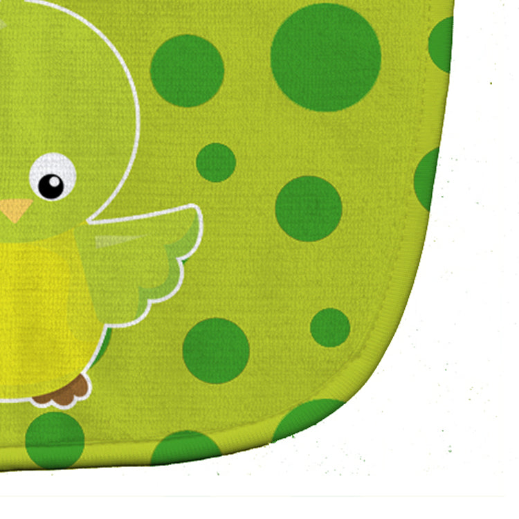 Bird on Green Polkadots Baby Bib Easy-Clean Baby Bib Baby Feeding Accessory Baby Mealtime Essential, 10 x 13, Multicolor