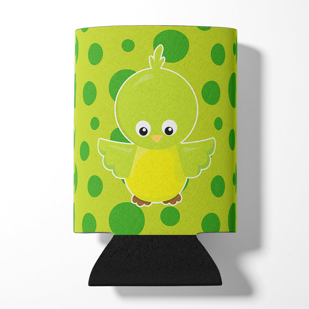 Bird on Green Polkadots Can or Bottle Hugger Cooler Sleeve for Standard 12 oz Cans, Insulated Foam Beer & Soda Can Hugger Reusable