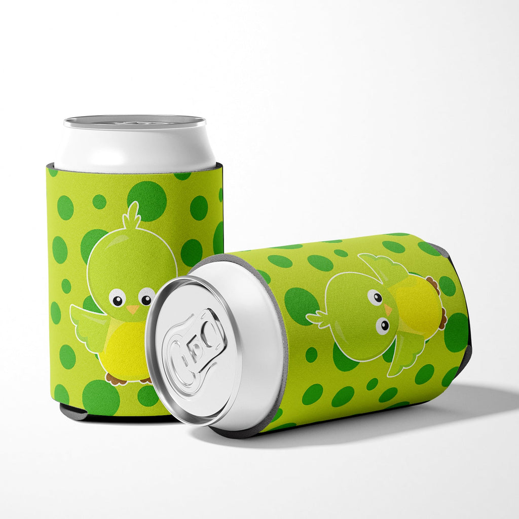 Bird on Green Polkadots Can or Bottle Hugger Cooler Sleeve for Standard 12 oz Cans, Insulated Foam Beer & Soda Can Hugger Reusable