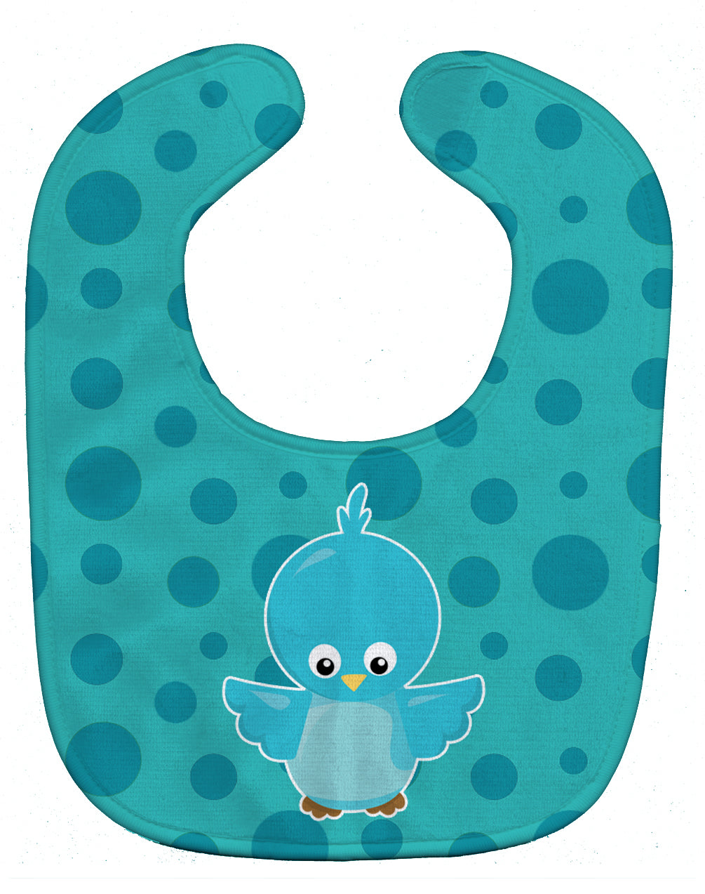 Bird on Blue Polkadots Baby Bib Easy-Clean Baby Bib Baby Feeding Accessory Baby Mealtime Essential, 10 x 13, Multicolor