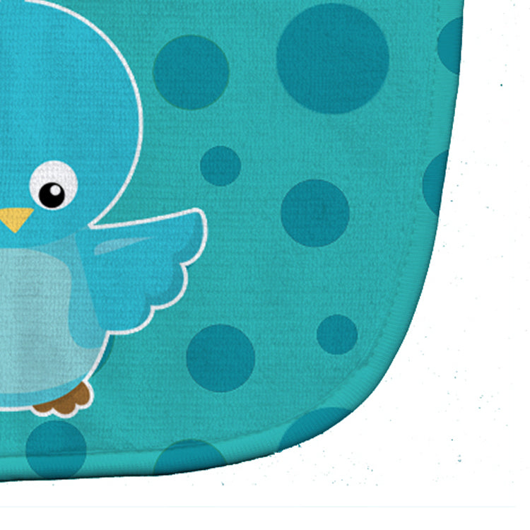 Bird on Blue Polkadots Baby Bib Easy-Clean Baby Bib Baby Feeding Accessory Baby Mealtime Essential, 10 x 13, Multicolor