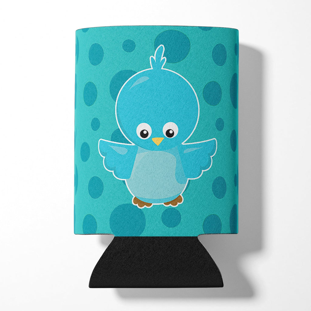 Bird on Blue Polkadots Can or Bottle Hugger Cooler Sleeve for Standard 12 oz Cans, Insulated Foam Beer & Soda Can Hugger Reusable