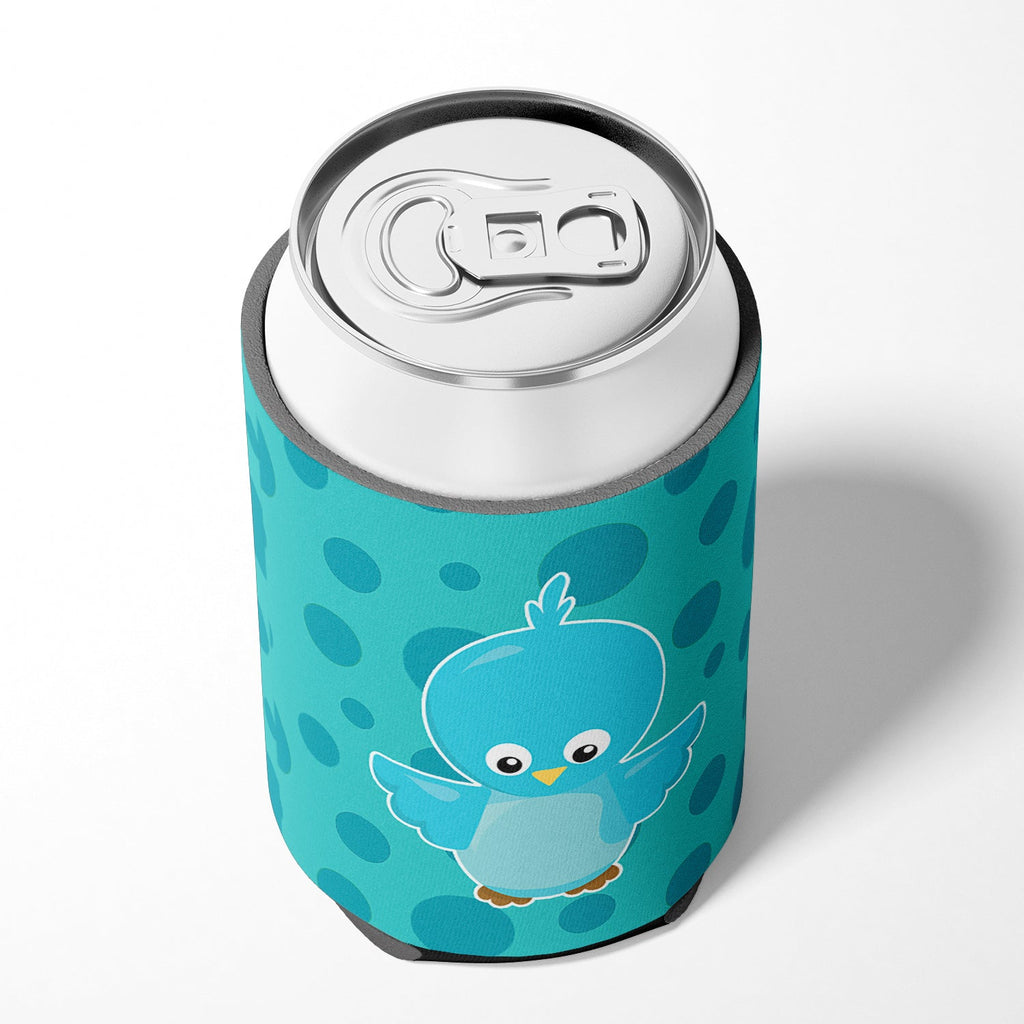 Bird on Blue Polkadots Can or Bottle Hugger Cooler Sleeve for Standard 12 oz Cans, Insulated Foam Beer & Soda Can Hugger Reusable