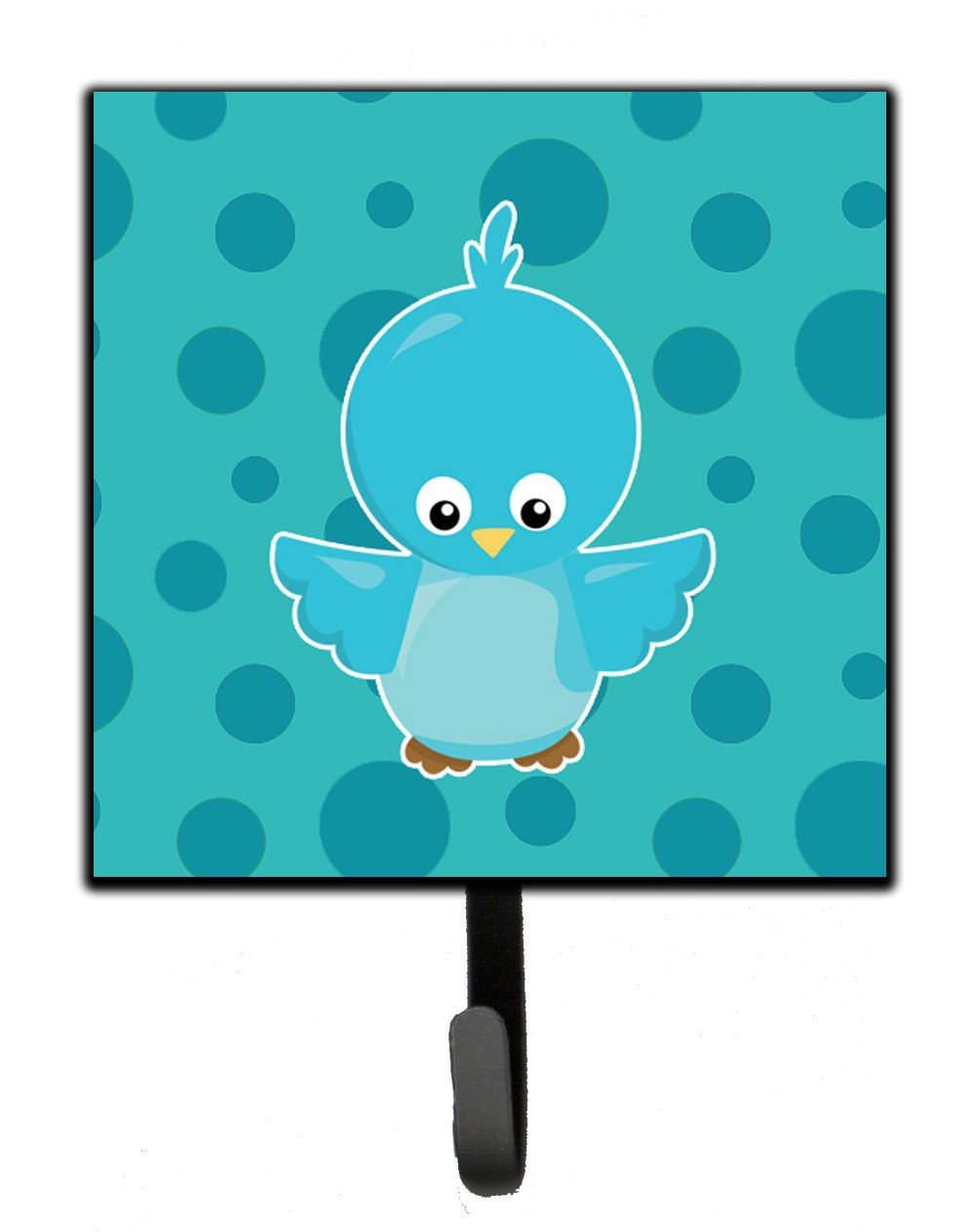 Bird on Blue Polkadots Leash or Key Holder Wall Hooks, Key Hooks Holder, Coat Rack Wall Mount, Coat Hooks, Hooks for Hanging Keys, Towels, Aprons, Leashes