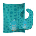 Bird on Blue Polkadots Baby Bib & Burp Cloth Easy-Clean Baby Bib Baby Feeding Accessory Baby Mealtime Essential