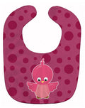 Bird on Pink Polkadots Baby Bib Easy-Clean Baby Bib Baby Feeding Accessory Baby Mealtime Essential, 10 x 13, Multicolor