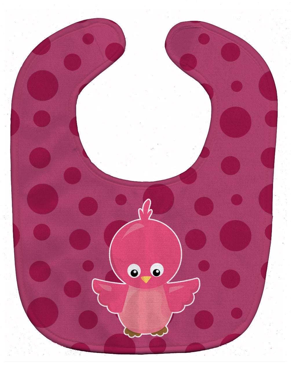 Bird on Pink Polkadots Baby Bib Easy-Clean Baby Bib Baby Feeding Accessory Baby Mealtime Essential, 10 x 13, Multicolor