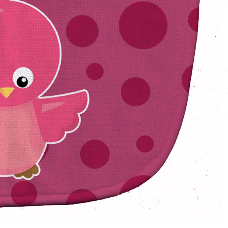 Bird on Pink Polkadots Baby Bib Easy-Clean Baby Bib Baby Feeding Accessory Baby Mealtime Essential, 10 x 13, Multicolor