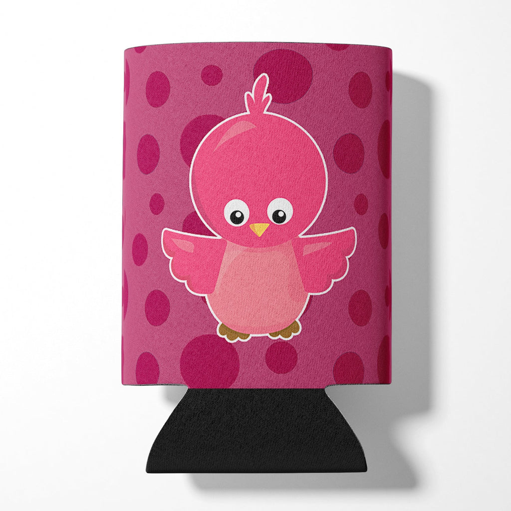 Bird on Pink Polkadots Can or Bottle Hugger Cooler Sleeve for Standard 12 oz Cans, Insulated Foam Beer & Soda Can Hugger Reusable