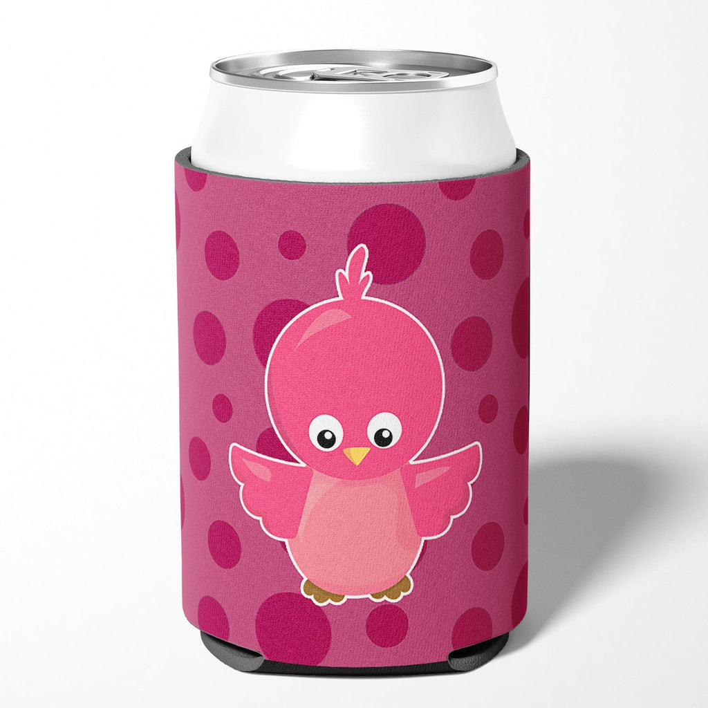 Bird on Pink Polkadots Can or Bottle Hugger Cooler Sleeve for Standard 12 oz Cans, Insulated Foam Beer & Soda Can Hugger Reusable