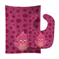 Bird on Pink Polkadots Baby Bib & Burp Cloth Easy-Clean Baby Bib Baby Feeding Accessory Baby Mealtime Essential