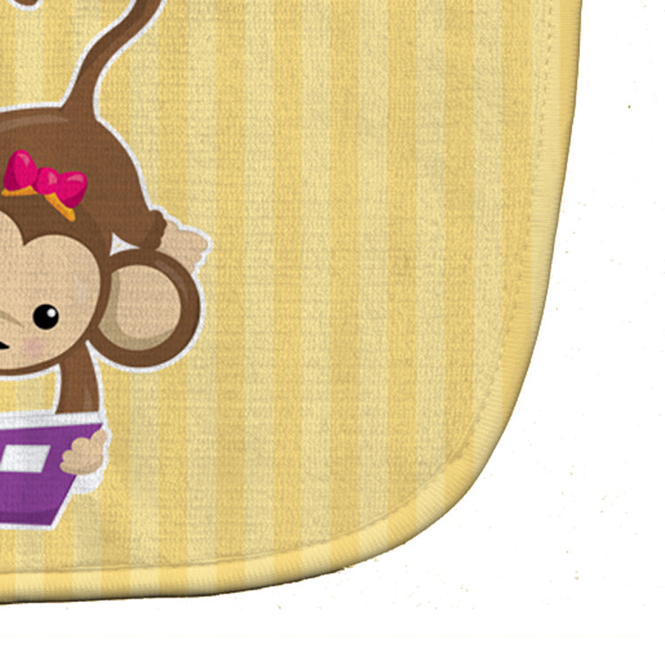 Monkey Reading Baby Bib Easy-Clean Baby Bib Baby Feeding Accessory Baby Mealtime Essential, 10 x 13, Multicolor