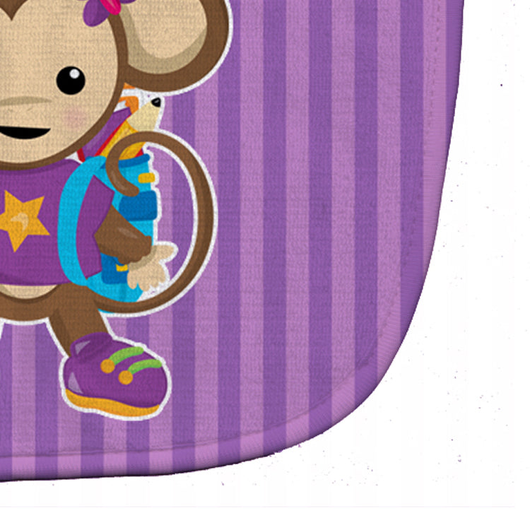 Monkey with Backpack Baby Bib Easy-Clean Baby Bib Baby Feeding Accessory Baby Mealtime Essential, 10 x 13, Multicolor